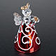 Christmas decoration, set of 4 glass angels with red vest s3