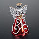 Christmas decoration, set of 4 glass angels with red vest s6