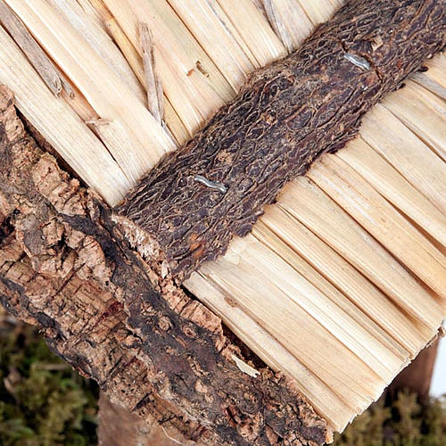 Huette Krippe Holz Kork Moos 35x20x24 2