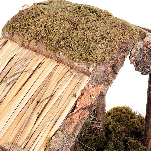 Stajenka betlejemska drewno korek mech 35x20x24 cm 4