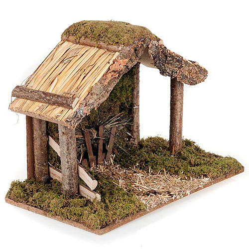 Nativity stable, wood, moss and cork 5