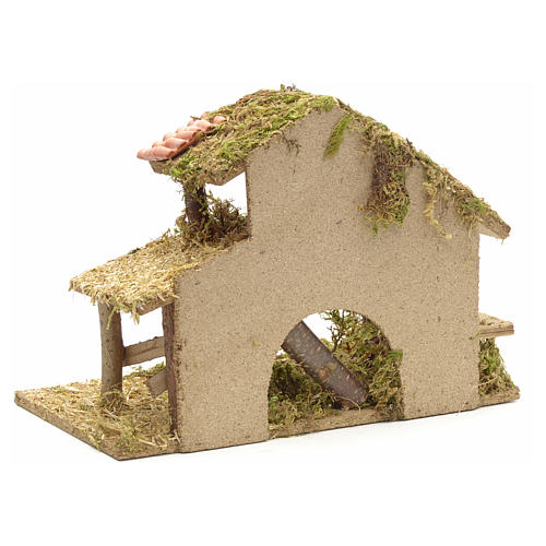 Nativity crib, moss and cork with manger and stairs 4