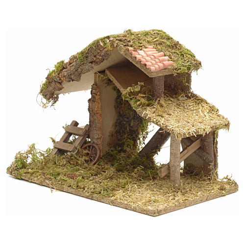 Capanna presepi con mangiatoia e scaletta 35X20X24 3
