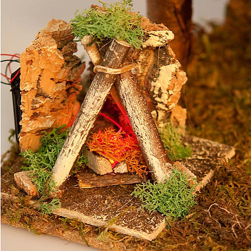 Nativity crib with water well and LED oven 2