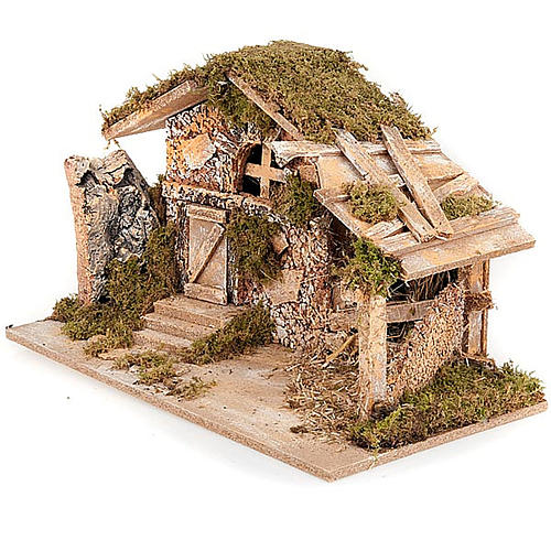 Capanna presepe con fienile effetto antico 43X24X25 2