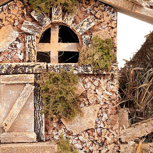 Capanna presepe con fienile effetto antico 43X24X25 6