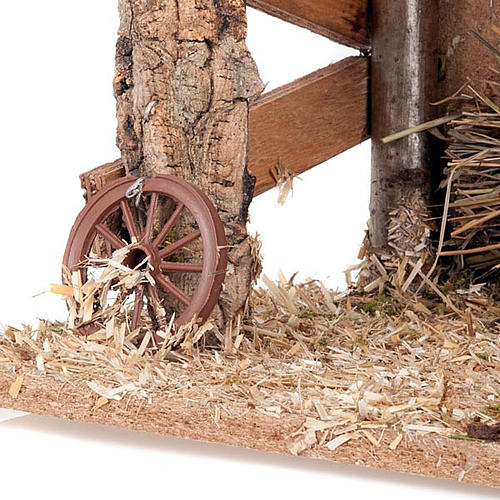 Étable crèche liège avec mangeoire 35x20x24 5