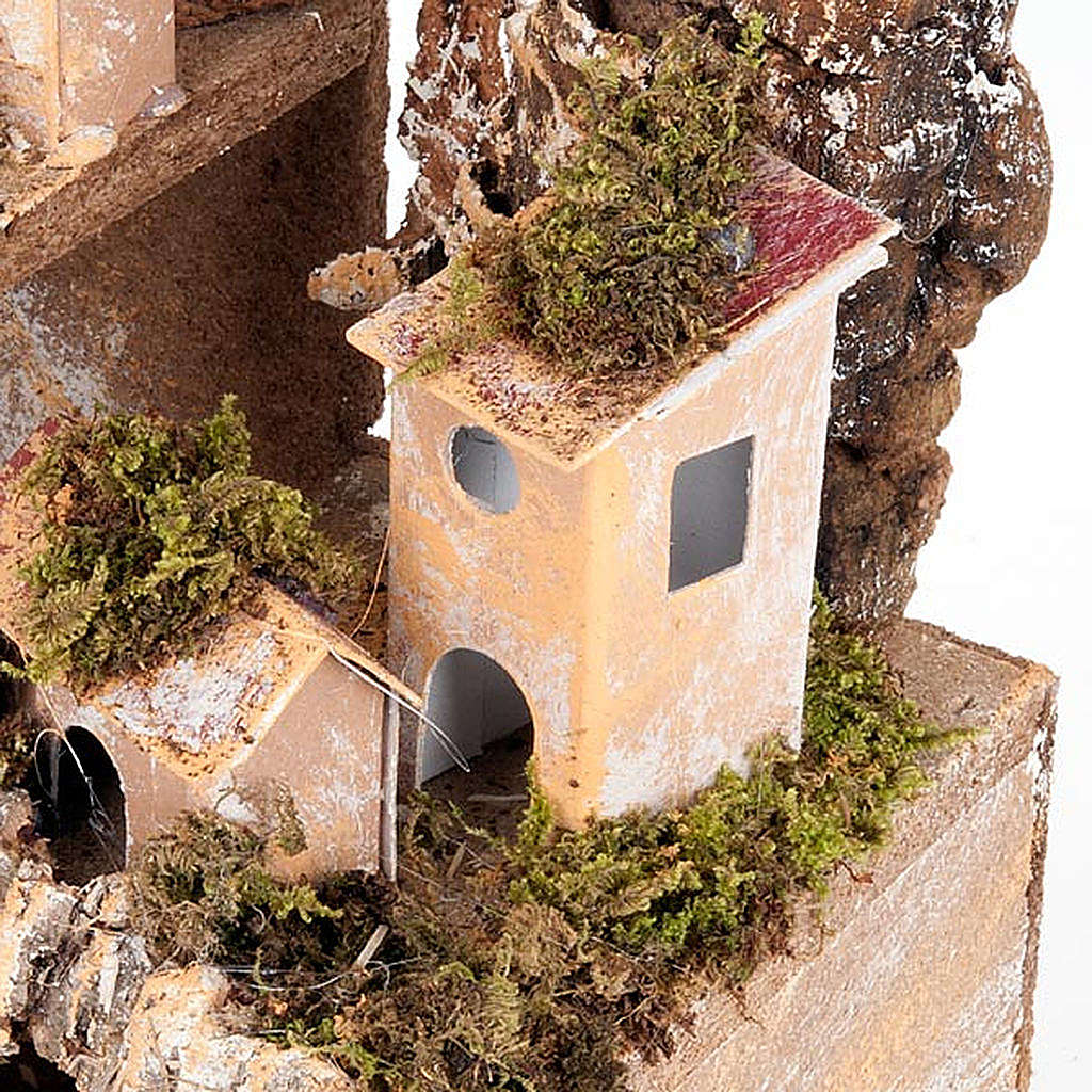 Nativity scene setting with houses and grotto online sales on HOLYART