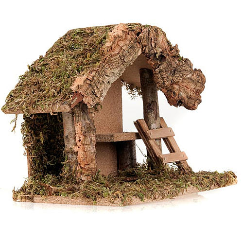Nativity stable in wooden with stairs 3