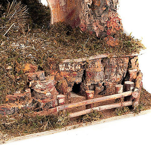 Huette Krippe Holz Moos und Kork 100x50x50 6