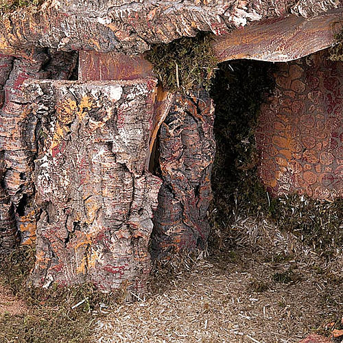 Cabaña belén  madera corcho y musgo 100 x 5 x 50 cm. 5