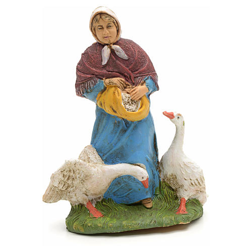 Nativity figurine, farmer with 2 geese 13cm 1