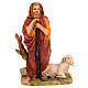 Nativity figurine, standing shepherd with stick and sheep 13cm s3