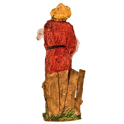 Nativity figurine, shepherd holding sheep in arms 13cm 2