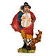 Nativity figurine 13cm, bagpiper player with red mantle s1