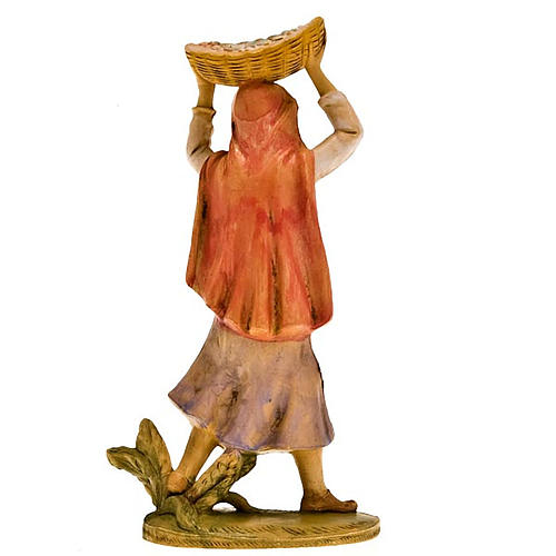 Nativity figurine Young shepherdess with basket on her head 18cm 2