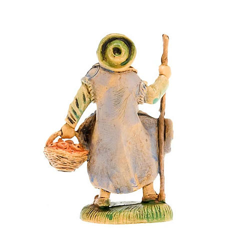 Nativity figurine, shepherd with fruit basket 8cm 2