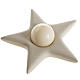 Christmas star candle holder in ivory porcelain gres s2