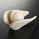 Wings candle holder in ivory porcelain gres s3