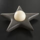 Candle holder Christmas star in porcelain gres s3