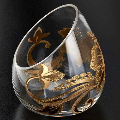 Porte bougie de Noel en verre décorations florales 2