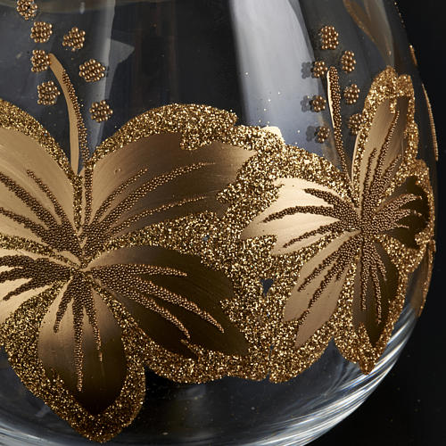 Porte bougie de Noel en verre décorations florales 3