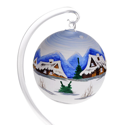 Porta vela de Navidad pintado a mano vidrio soplado 2