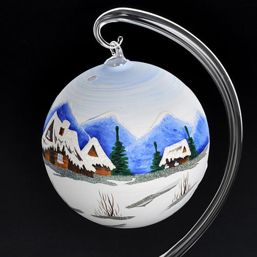 Porta vela de Navidad pintado a mano vidrio soplado 4