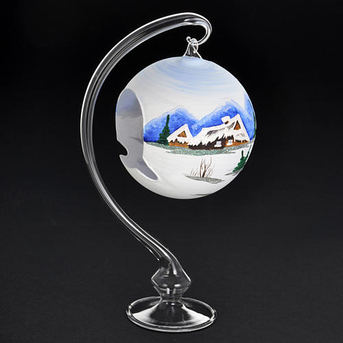 Porte bougie de Noel en verre soufflé peint 3
