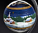 Porte bougie de Noel en verre soufflé paysage nuit s3