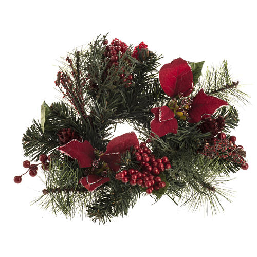 Christmas garland with star, berries and cypress 1