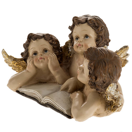 Tres angelitos con libro decoración de navidad 3