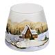 Glass candle holder, Christmas landscape, snow s1