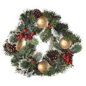 Weihnachtsschmuck: Adventskerze-Haelter mit Beeren