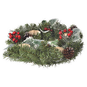 Weihnachtsschmuck: Adventskerze-Haelter mit Beeren