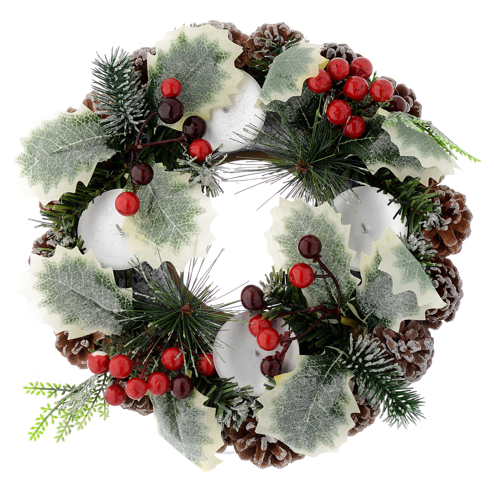Christmas wreath with candle holder online sales on