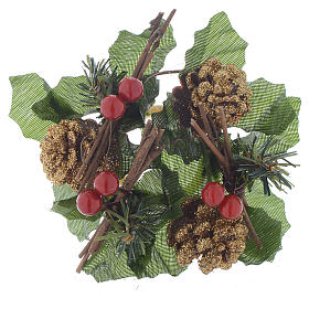 Weihnachtsschmuck: Kranz für Kugelkerzen weißen Haufen und Sternen Weihnachtsschmuck: Kranz für Kugelkerzen weißen Haufen und Sternen