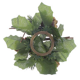 Décorations Noël pour la maison: Couronne bougie sphère pommes de pin et houx Décorations Noël pour la maison: Couronne bougie sphère pommes de pin et houx