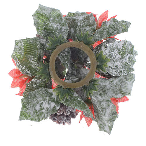 Christmas candle embellishment for spheric candle, pine cones and red stars 2