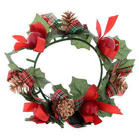 Decoraciones navideñas para la casa: Centro de mesa navideño (para velas clásicas) piñas moños Decoraciones navideñas para la casa: Centro de mesa navideño (para velas clásicas) piñas moños