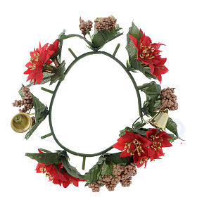 Decori natalizi per la casa: Girocandela di Natale (per candele classiche) pigne e bacche Decori natalizi per la casa: Girocandela di Natale (per candele classiche) pigne e bacche