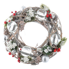 Decoraciones navideñas para la casa: Centro de mesa Adviento y Navidad bayas rojas 4 vasos Decoraciones navideñas para la casa: Centro de mesa Adviento y Navidad bayas rojas 4 vasos