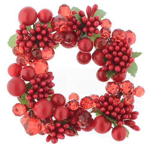 Garland for Christmas candles with pearls 8cm diameter 1