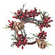 Garland for Christmas candles, red with berries 4cm diameter s1