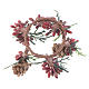 Garland for Christmas candles, red with berries 4cm diameter s2