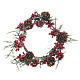 Garland for Christmas candles, red with berries 8cm diameter s1