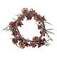 Garland for Christmas candles, red with berries 8cm diameter s2