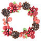 Christmas candle embellishment,red with berries and pine cones 8cm diameter s1