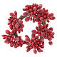 Girocandela di Natale rosso con bacche pigne candele 4 cm s1