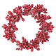 Girocandela natalizio rosso con bacche pigne candele 8 cm s1